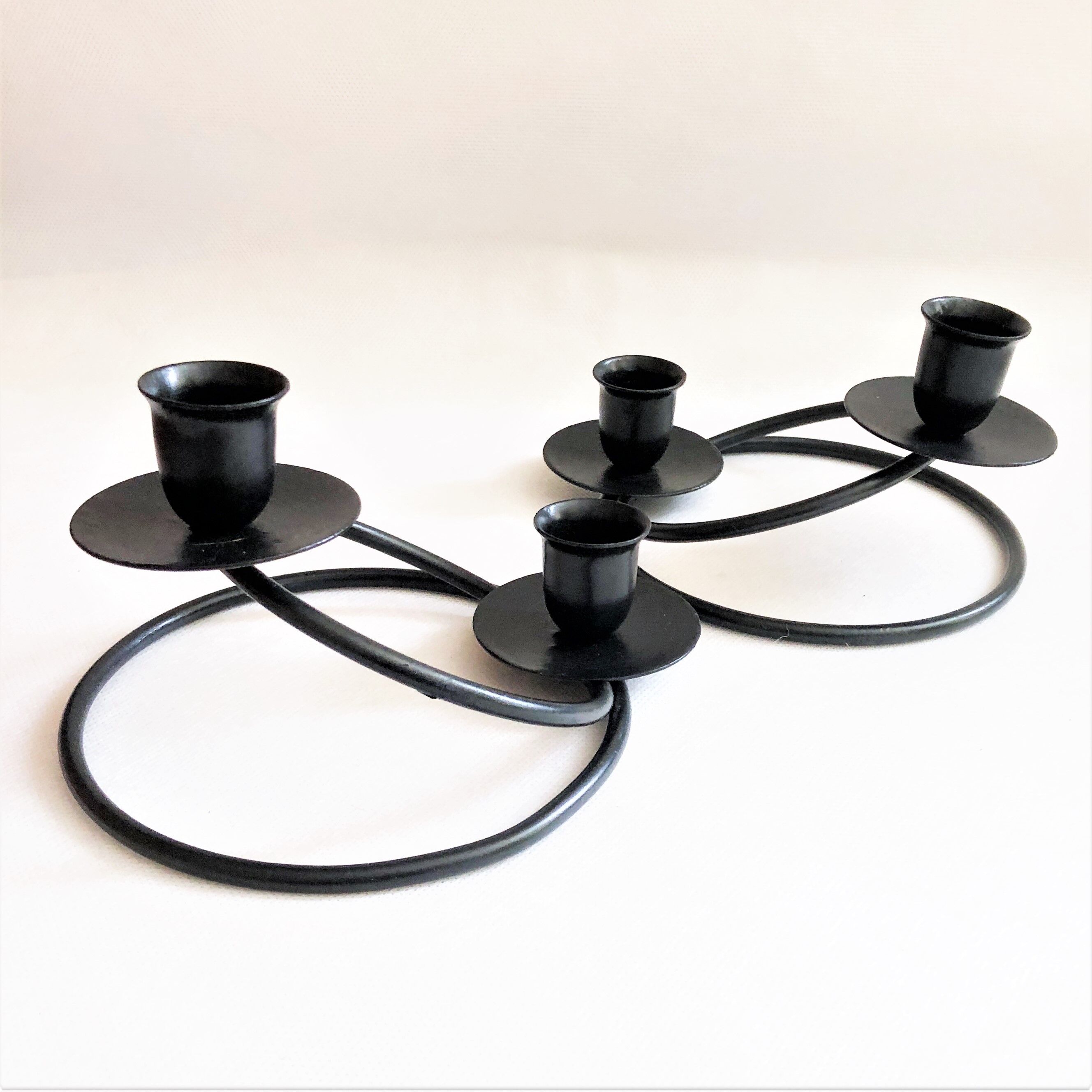 Pair of candlesticks candlesticks black wrought iron
