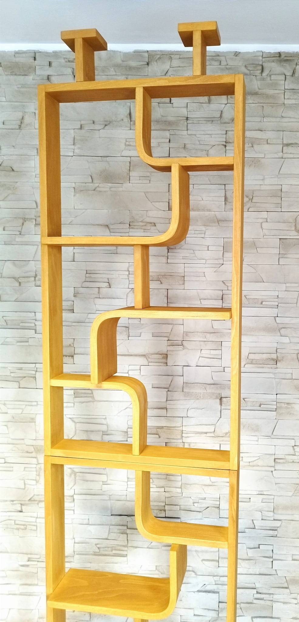 Bent plywood wall, bookcase, flowerbed, Volak by Holesov, 1960s Czechoslovakia