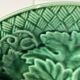 3 dessert plates from the 19th century Salins with a green vine leaf pattern.