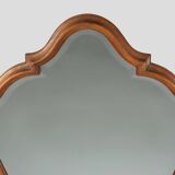 Miroir français en bois sculpté avec cadre doublé, années 1950