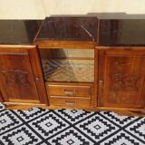 Solid walnut sideboard with small display cabinet