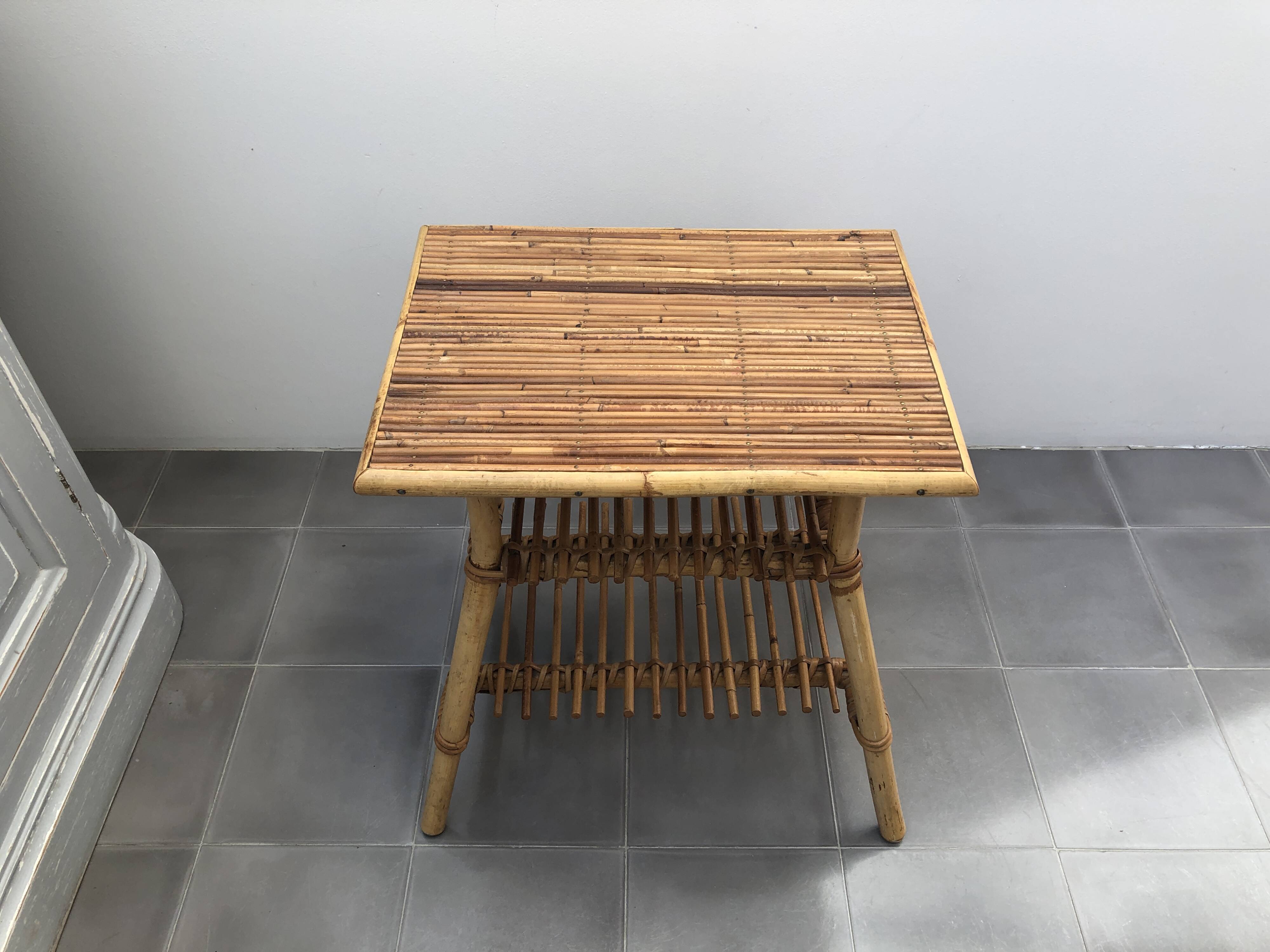 Audoux Minet bamboo rattan coffee table