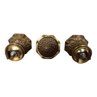 Set of 3 pine cones curtain rod golden bronze