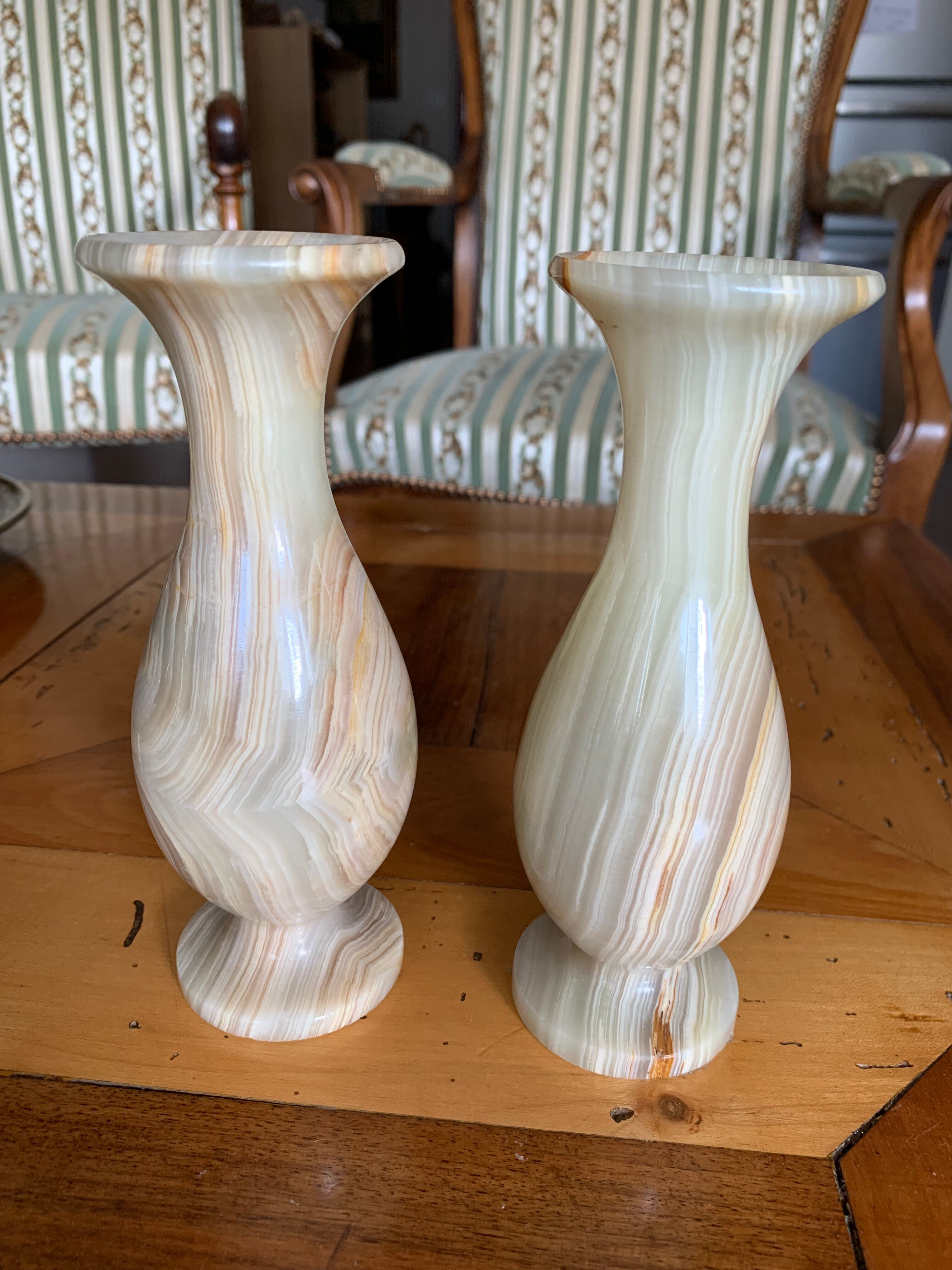 Pair of jade soliflores