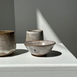 Meeting of three ceramic pieces: ice cup, small cup and small cup