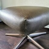 Metal footrest with 70cm leather coating