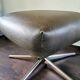 Metal footrest with 70cm leather coating