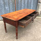 Antique Louis Philippe table in solid cherry and oak with 3 drawers
