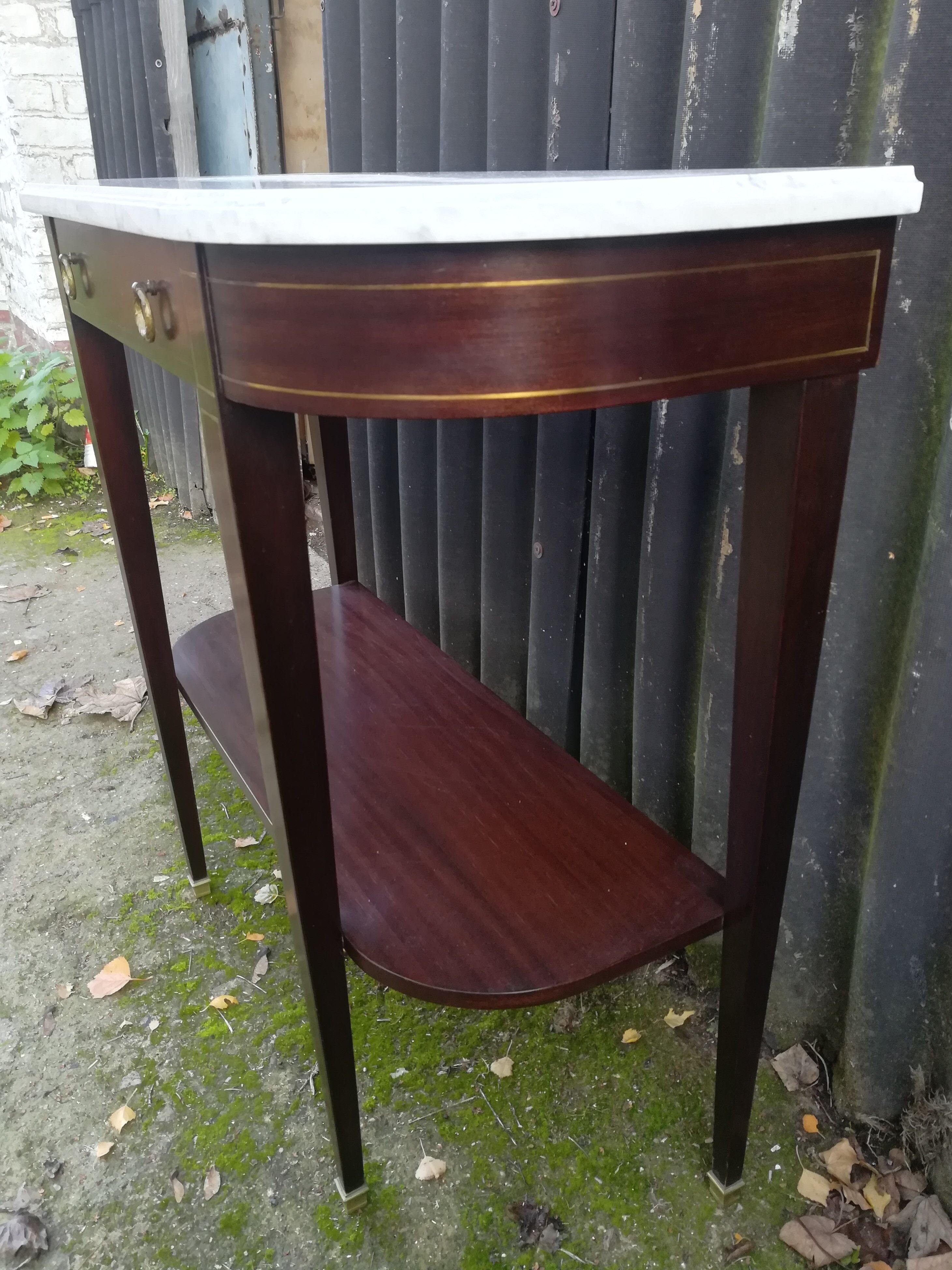 Louis XVI-style mahogany and marble console