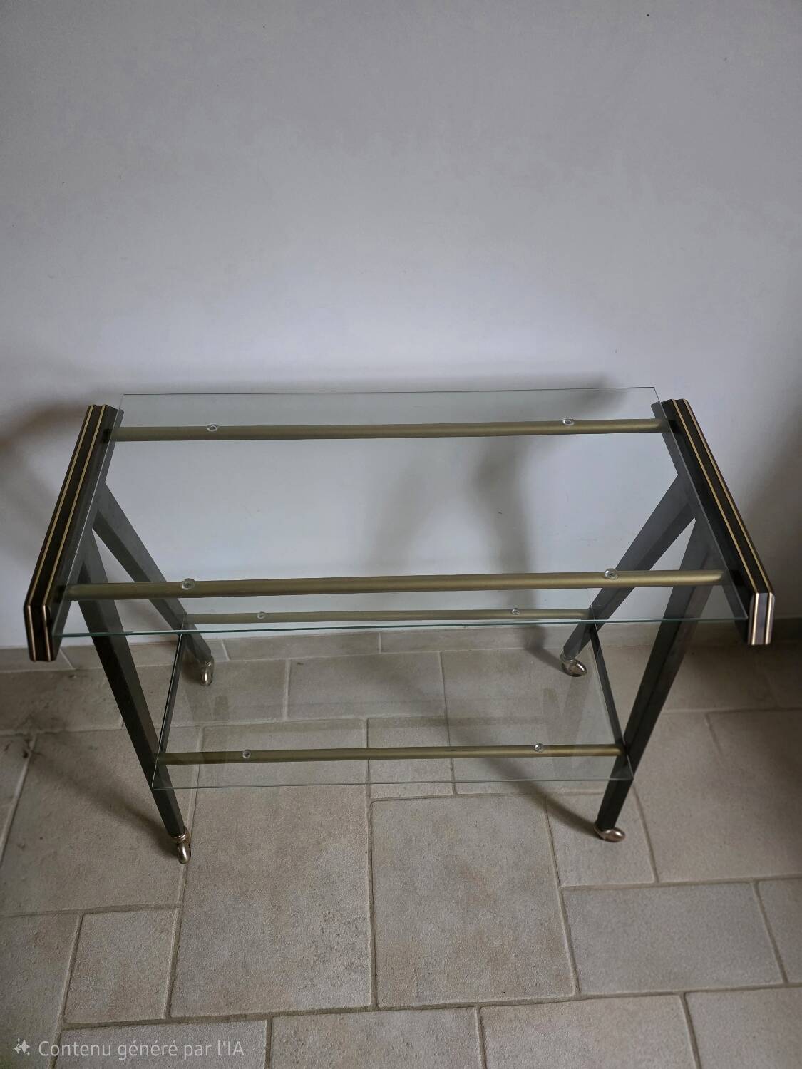 Mahogany and glass side table