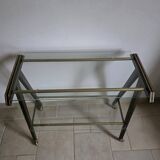 Mahogany and glass side table