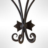Console wall shelf in wrought iron and wood
