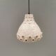 Ceramic hanging lamp in creamy white color that almost looks like a corral