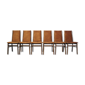 ensemble de six chaises en hêtre, design danois, années 60, production: Danemark