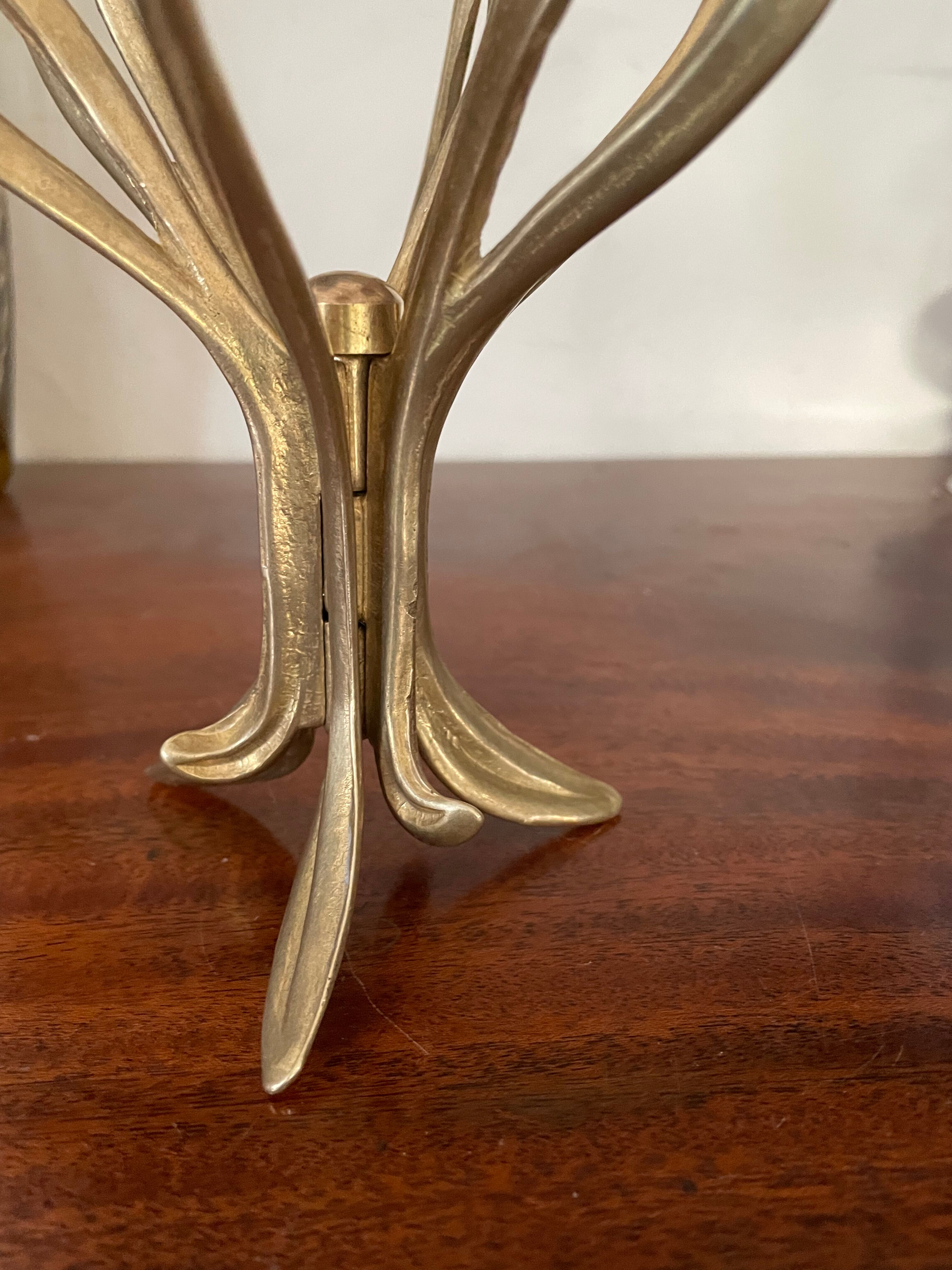 Brass flower candlestick