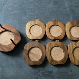 Series 6 vintage teak coasters