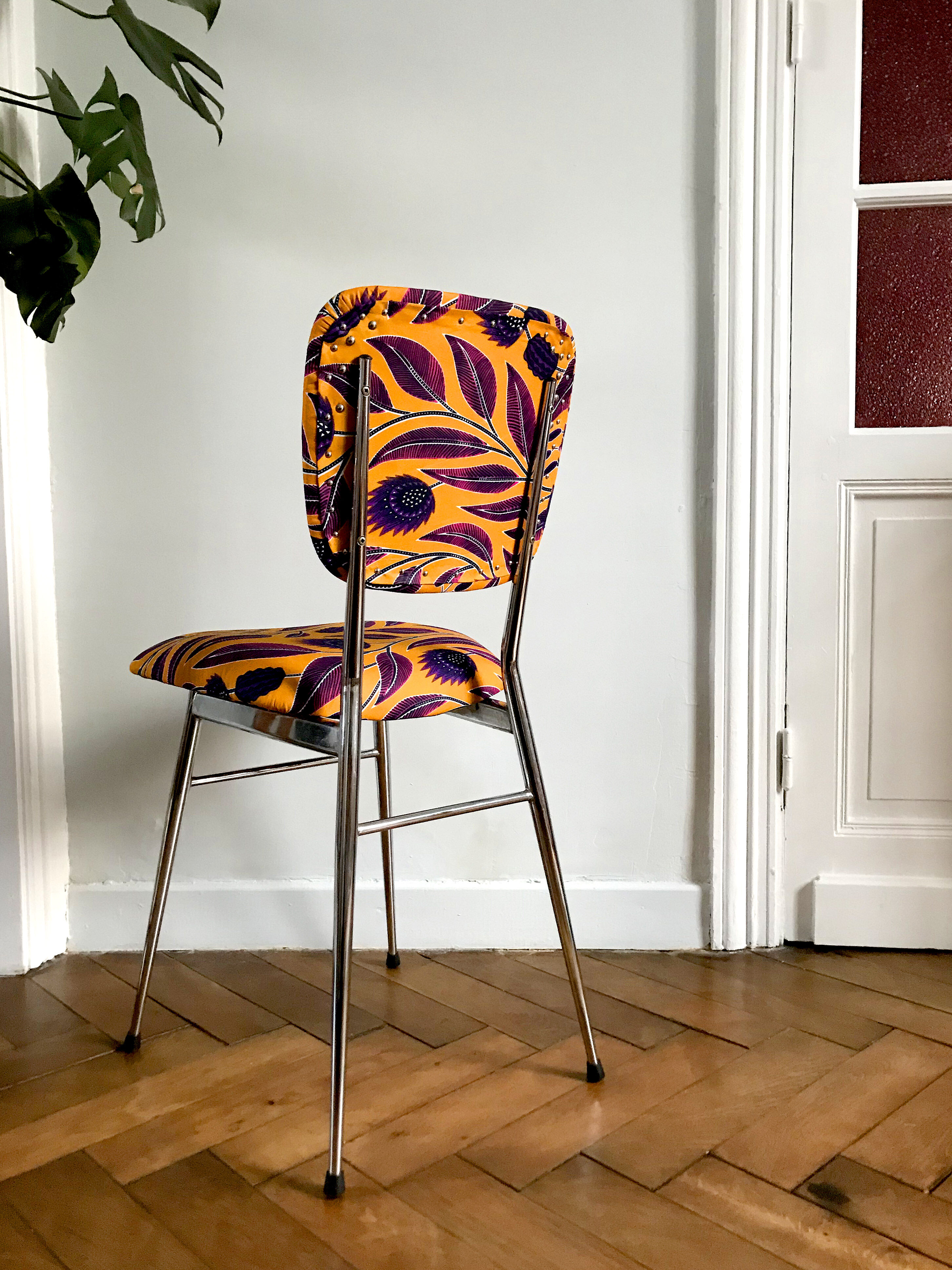 Re-carpeted vintage chair