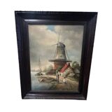Ecole Hollandaise | Molen Gezicht | Klassiek Olieverf Schilderij