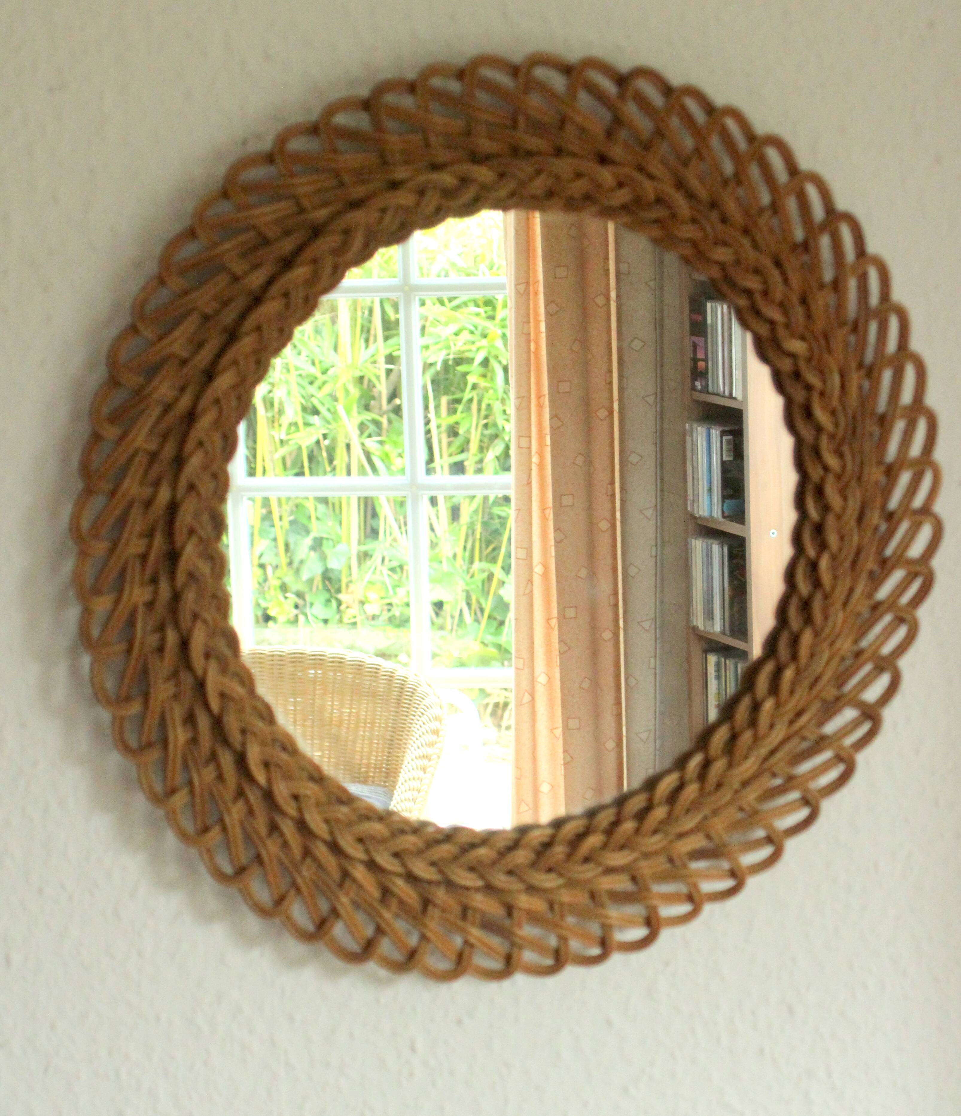 Wicker wall mirror - Vintage