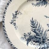 Round ironstone dish "Fougères" Gien late 19th century