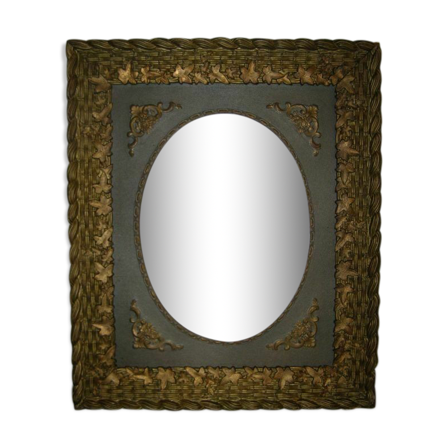 Former wooden frame and brass ornament, from the 19th century