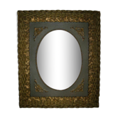 Former wooden frame and brass ornament, from the 19th century
