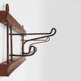 French Art Deco folding wall mount coat rack, ca. 1930