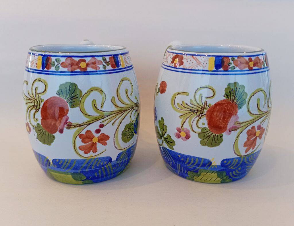 Hand Painted Blue Ceramic Mug Faenza Italy