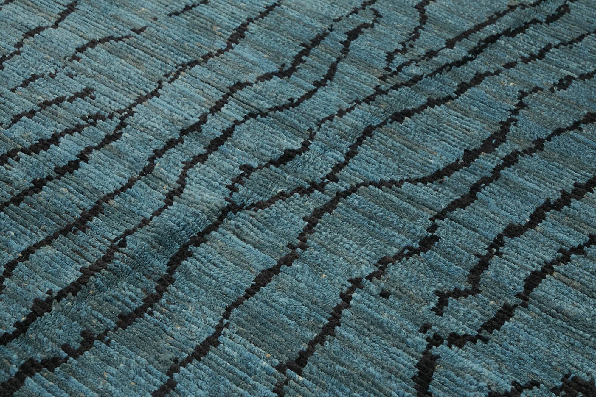 Handmade Tribal Decorative 250 cm x 310 cm Blue Wool Carpet