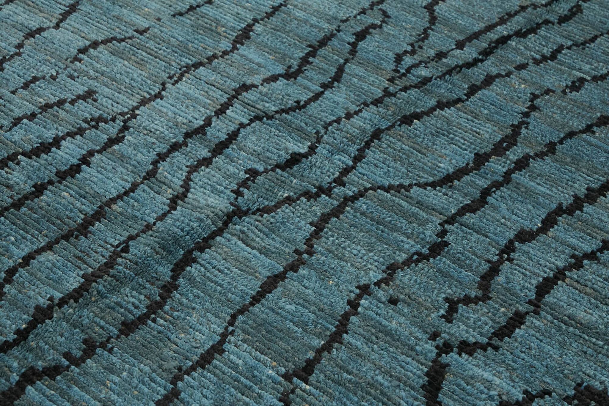 Handmade Tribal Decorative 250 cm x 310 cm Blue Wool Carpet