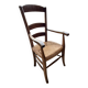 Fauteuil rustique en bois et paille