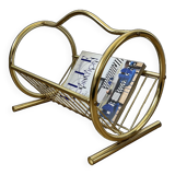 Porte-revues moderne doré du milieu du siècle, années 70