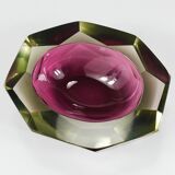 Flavio Poli Sommerso Caviar Murano Glass Bol Diamant par Seguso, Italie, années 1960