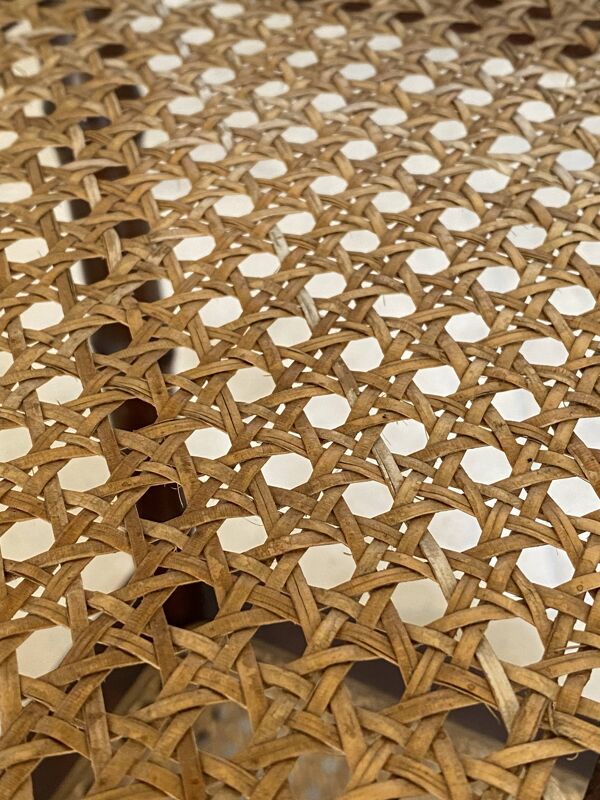 Étagère vintage bois et cannage style colonial 4 niveaux