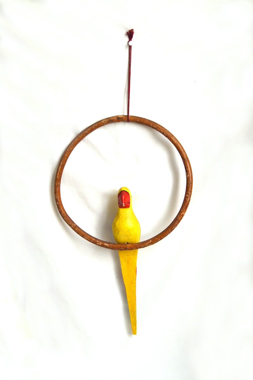 Vintage wooden parrot