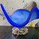Coupe, centre de table vintage en verre de Murano bleu