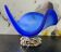 Coupe, centre de table vintage en verre de Murano bleu