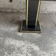 Black Lacquer and Brass Dining Table with Glass Top — Lacquered Wood, 1970s Double Pedestal