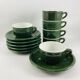 Vintage Bistro Coffee / Espresso / Moka Green Cups and Saucers