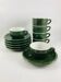 Vintage Bistro Coffee / Espresso / Moka Green Cups and Saucers