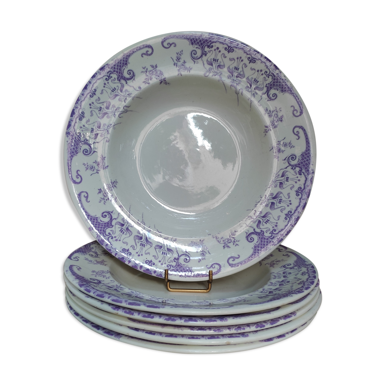 6 hollow plates iron earth by Longwy