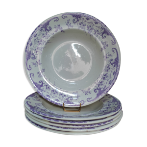 6 assiettes creuses terre