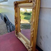 Mirror wood and gilded stucco
