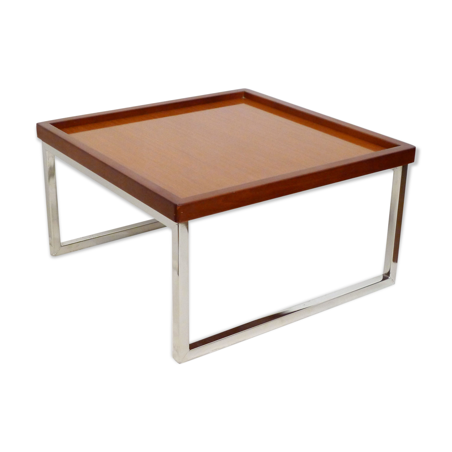 Table basse carrée bois & métal