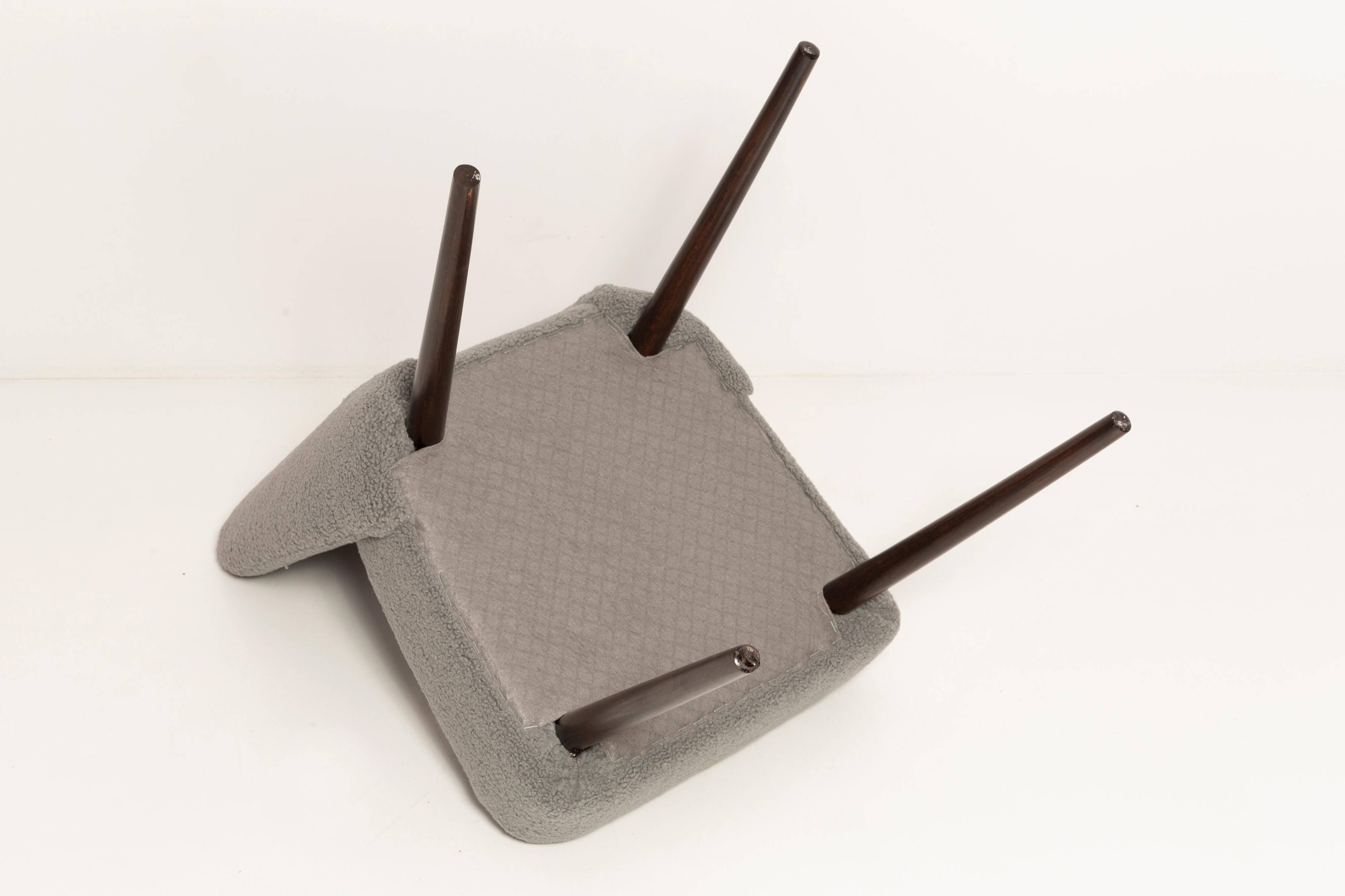 'Shell' Chair in Grey Boucle, Europe, 1960s