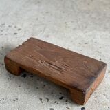 Mini Asian teak side stool blonde