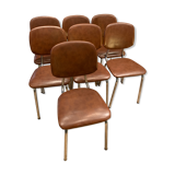 Series of 7 skai chairs