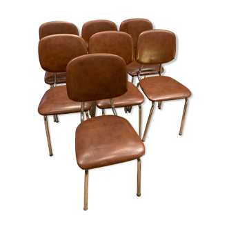 Series of 7 skai chairs