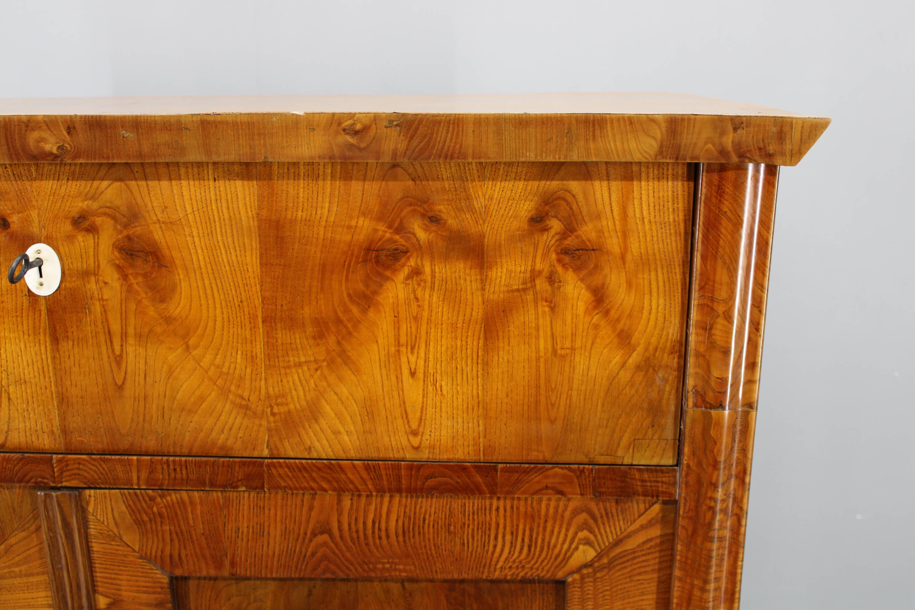 1930s Antique Cabinet with Writing Area in Walnut Finish ,Czechoslovakia