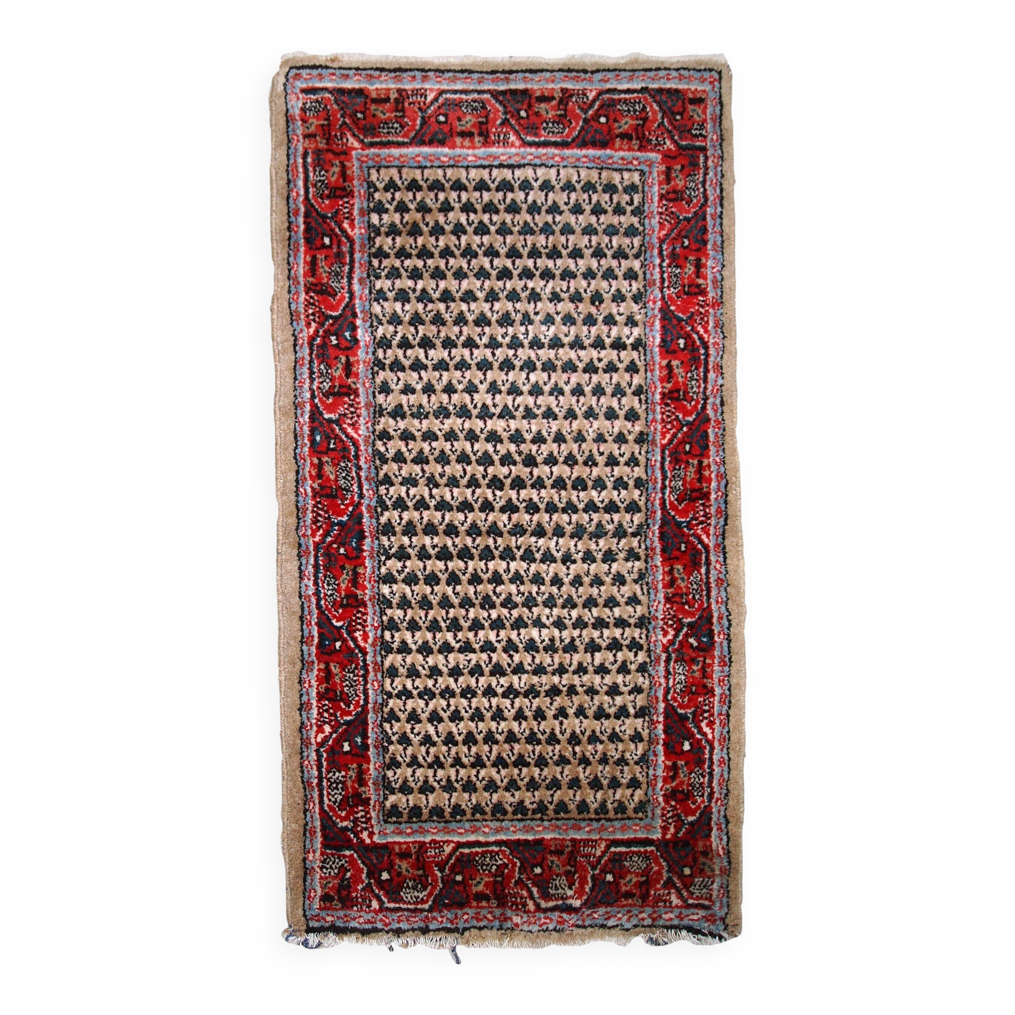 Tapis Vintage Seraband Indien en Laine, Années 1970, Élégance Artisanale